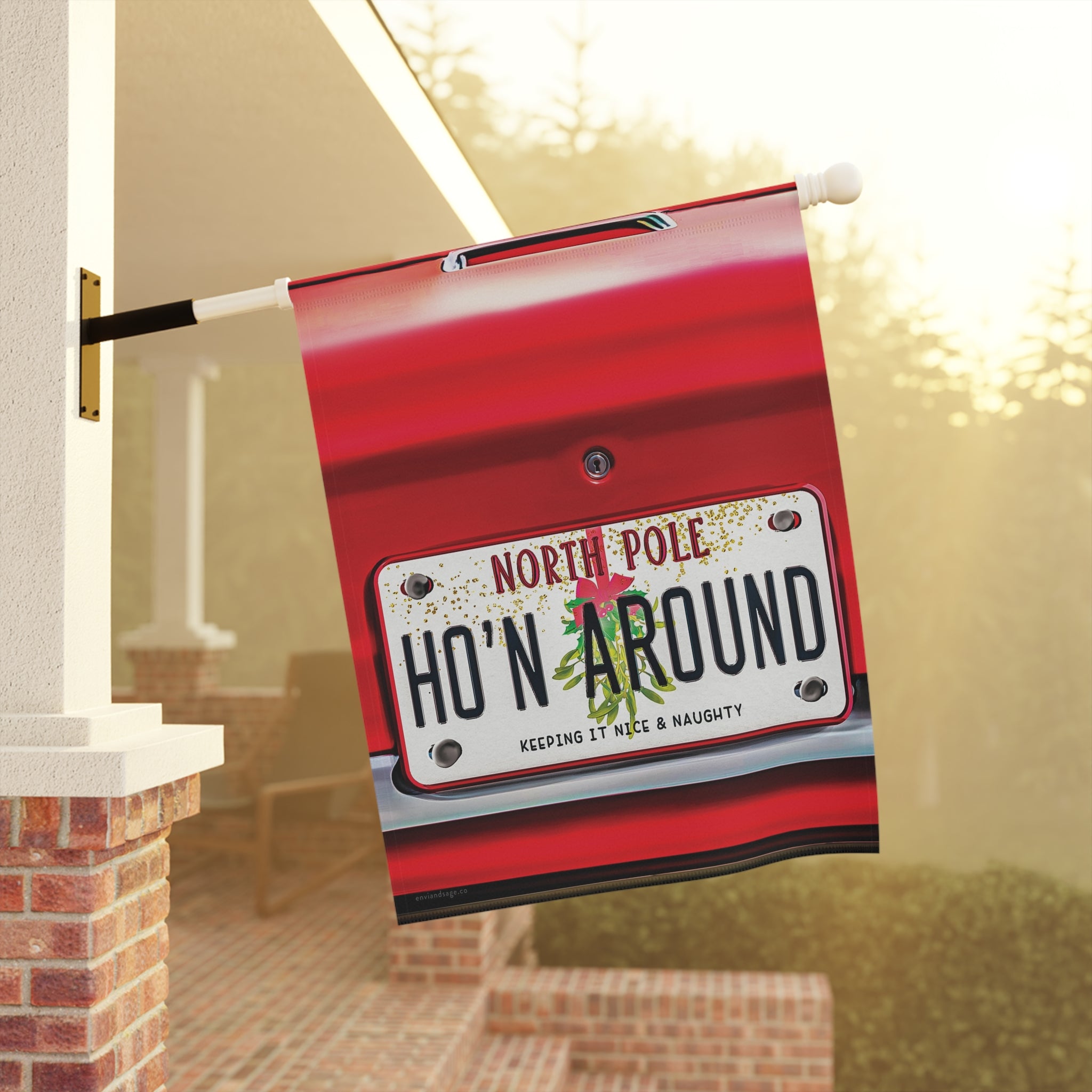 Santa's Sleigh Ho'n Around  Funny Yard Flag