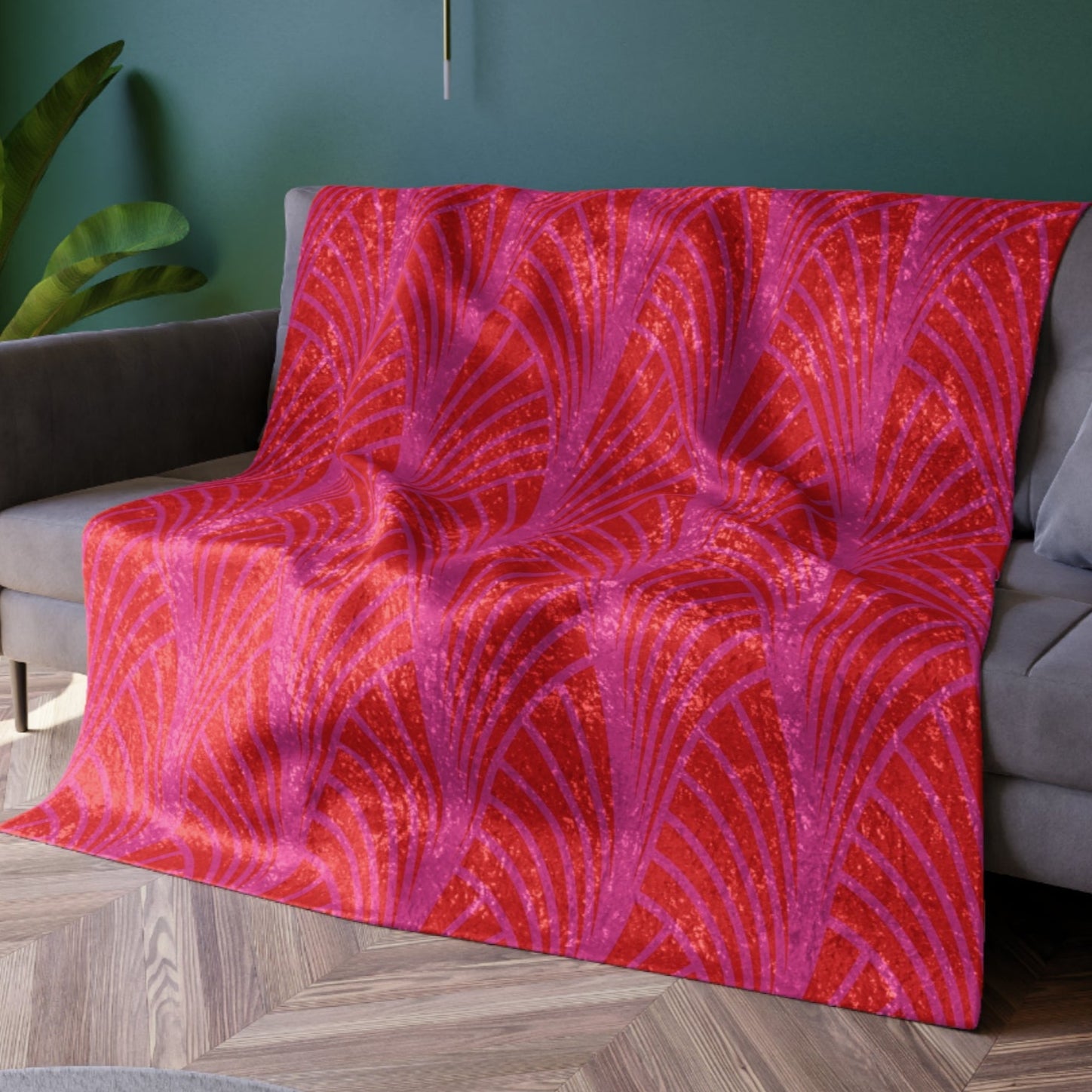 Pink Art Deco Modern Decorative Throw Blanket