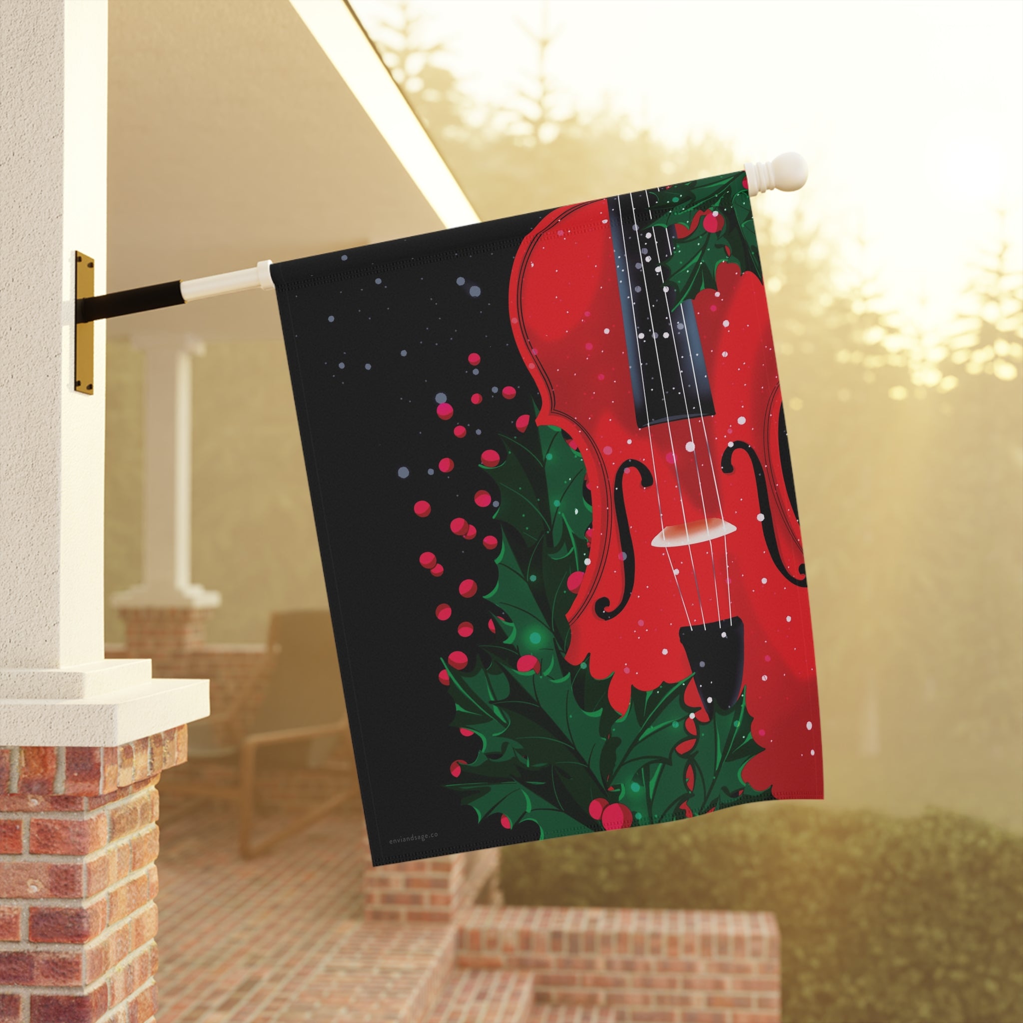 Ivy Violin Classical Christmas Flag
