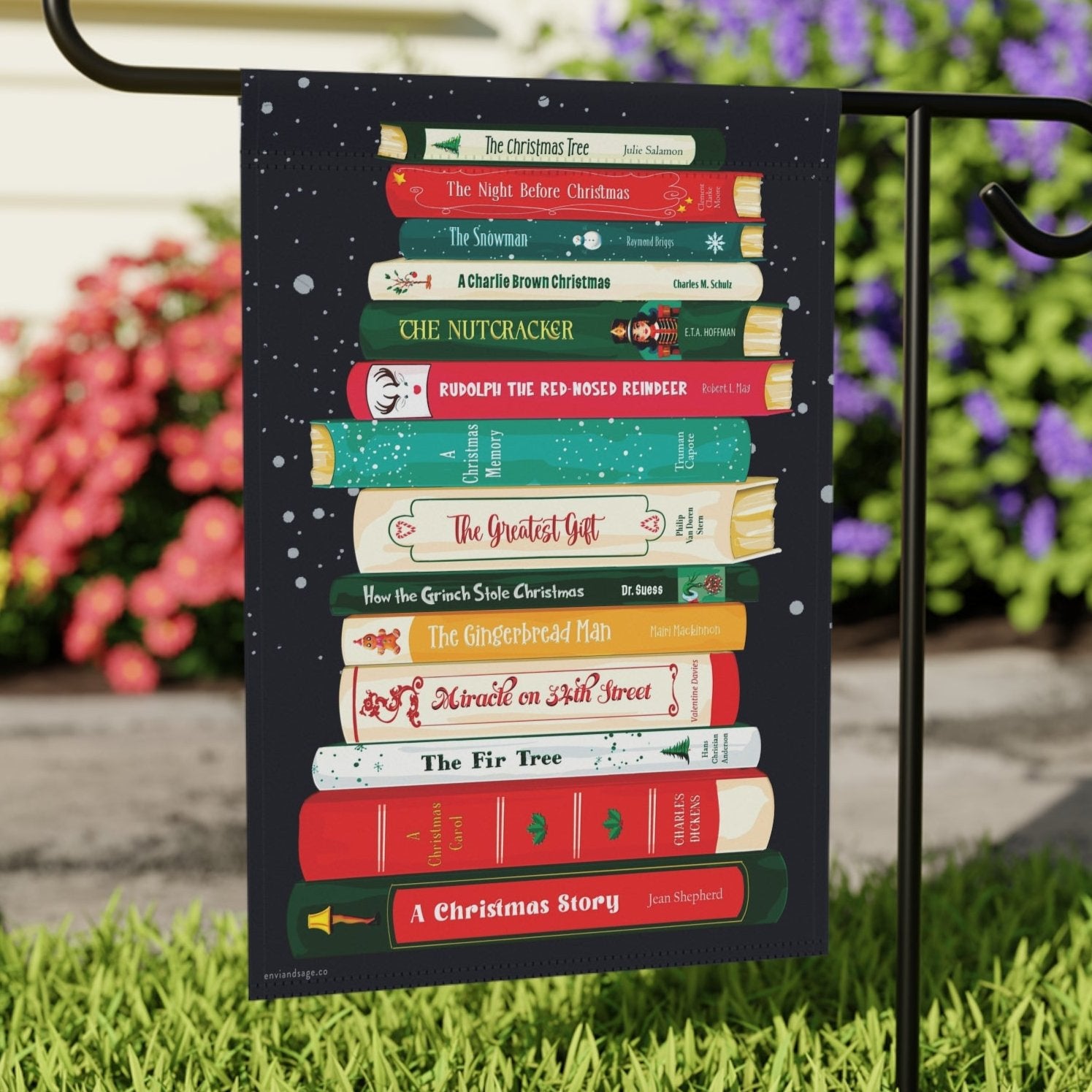 Classic Christmas Books Christmas Flag