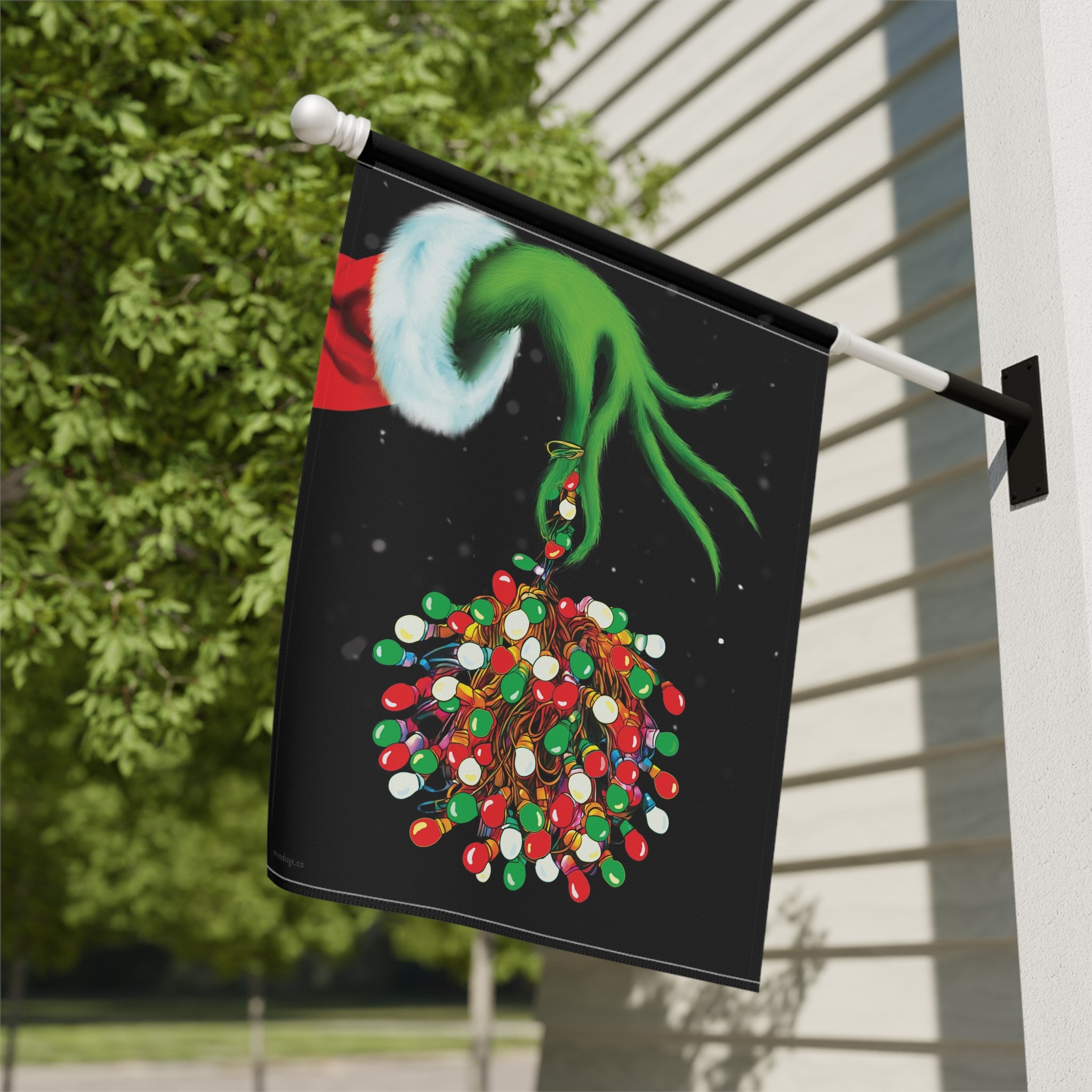 The Grinch Tangled Lights Funny Christmas Flag