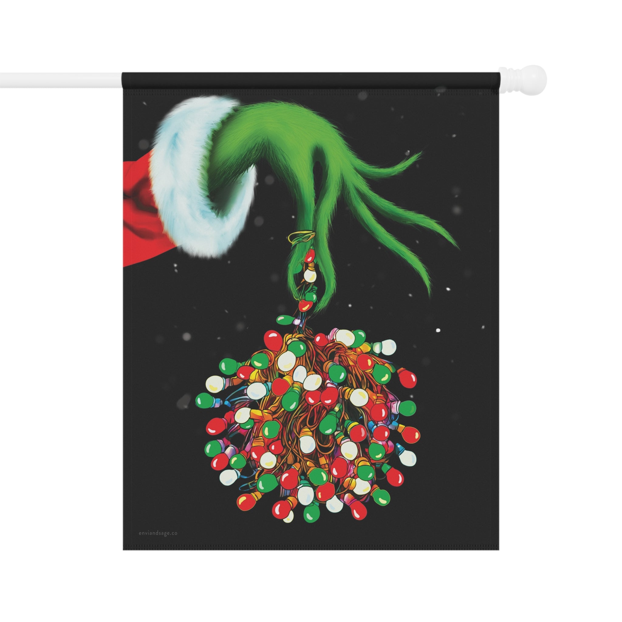 The Grinch Tangled Lights Funny Christmas Flag