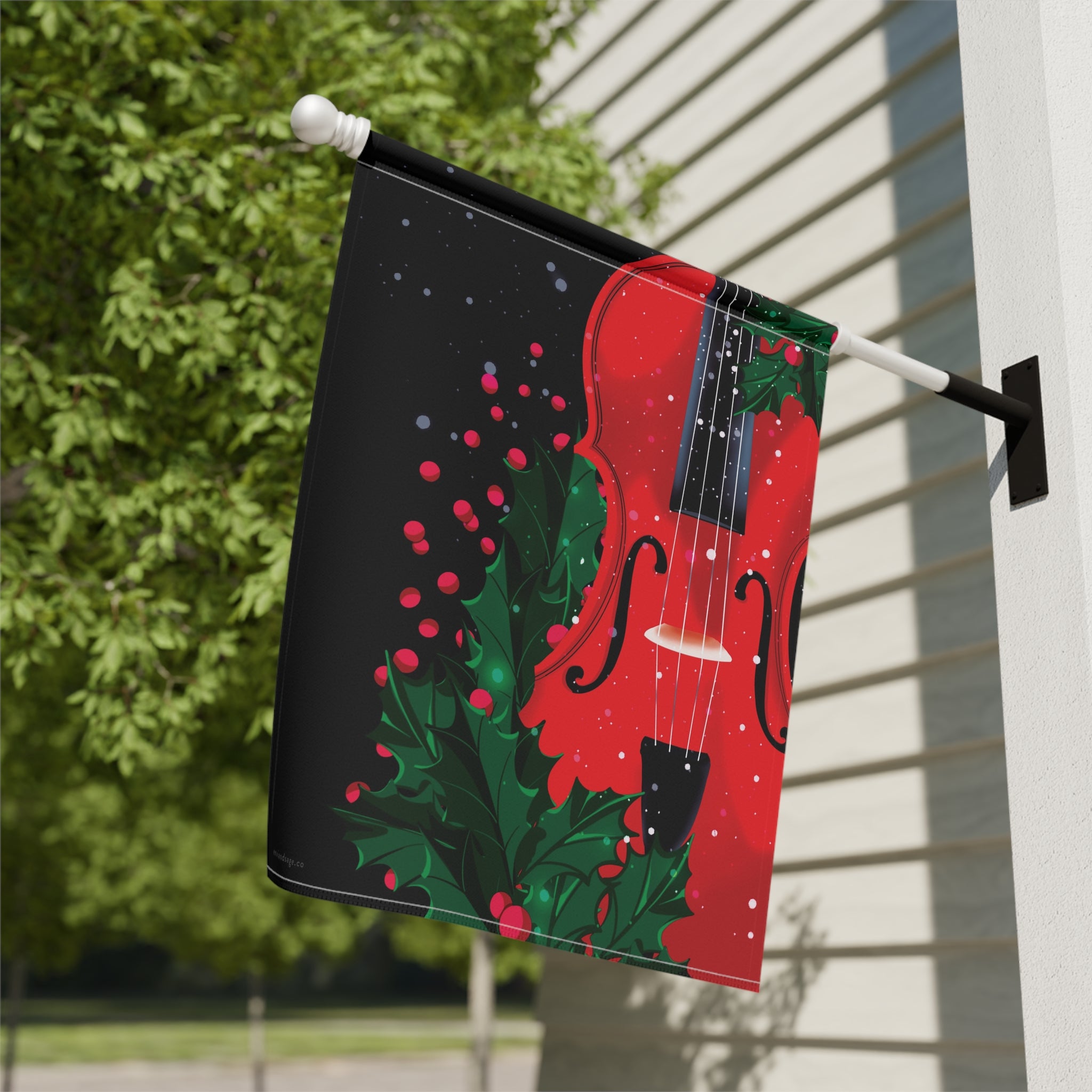 Ivy Violin Classical Christmas Flag