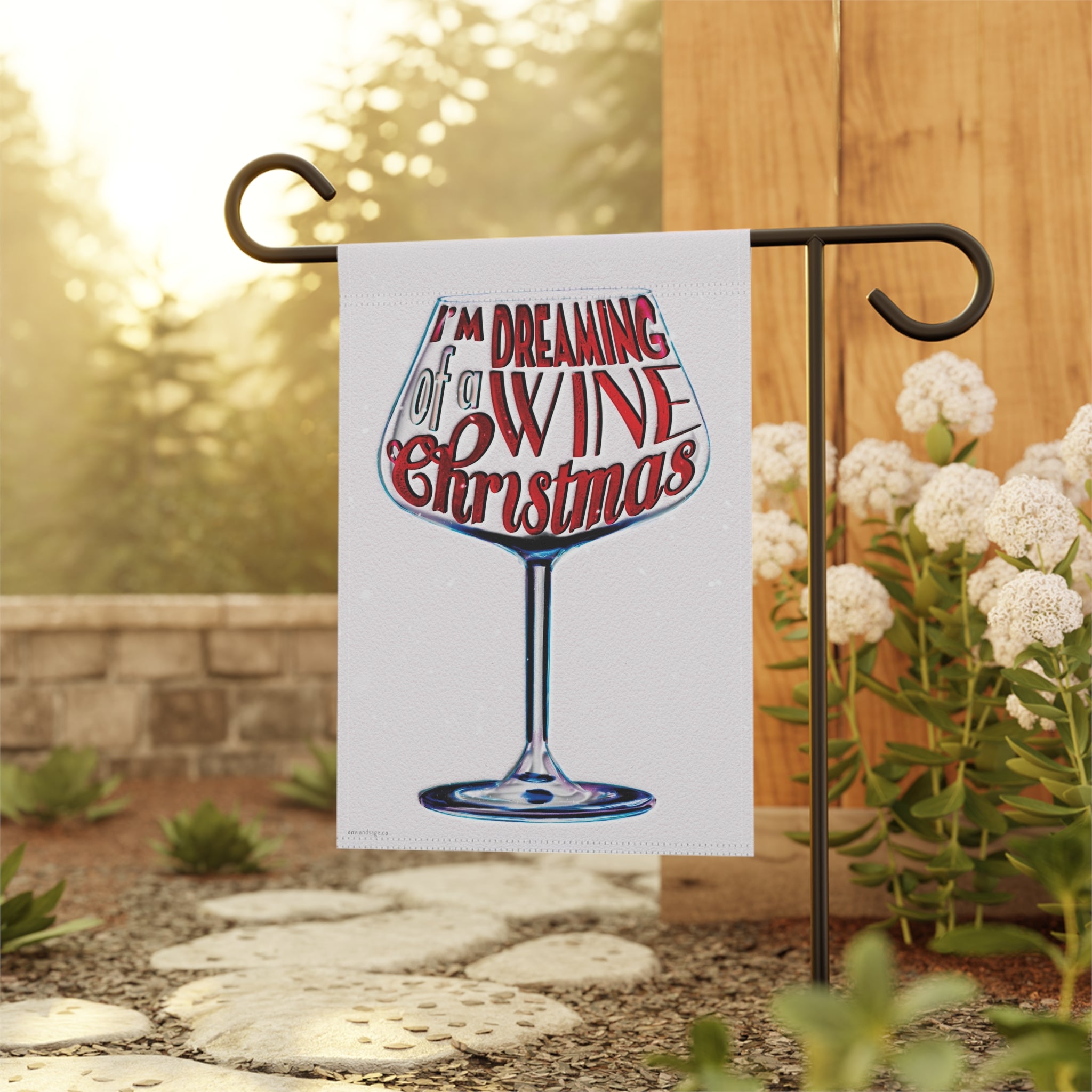 Dreaming of a Wine Christmas Yard Flag