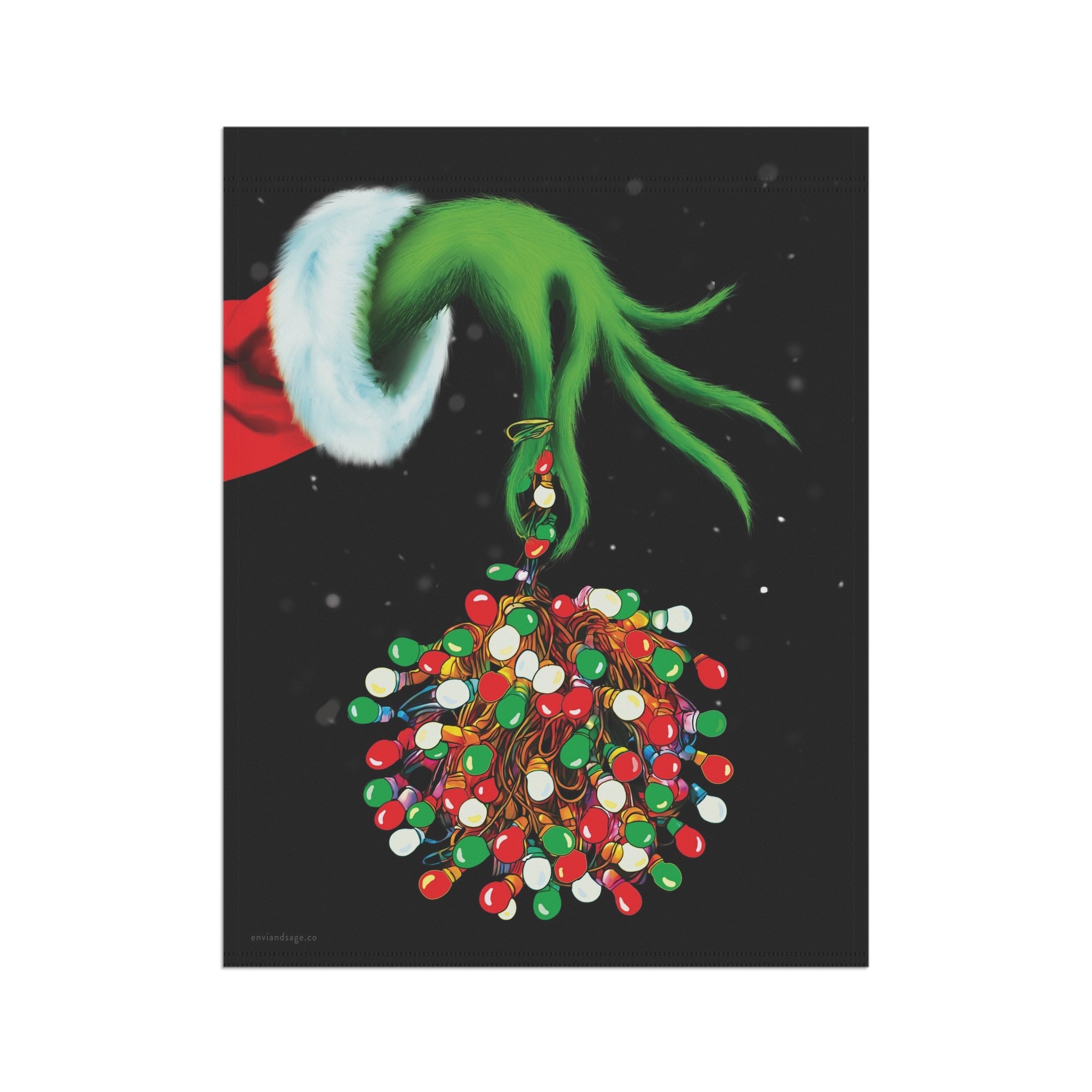 The Grinch Tangled Lights Funny Christmas Flag