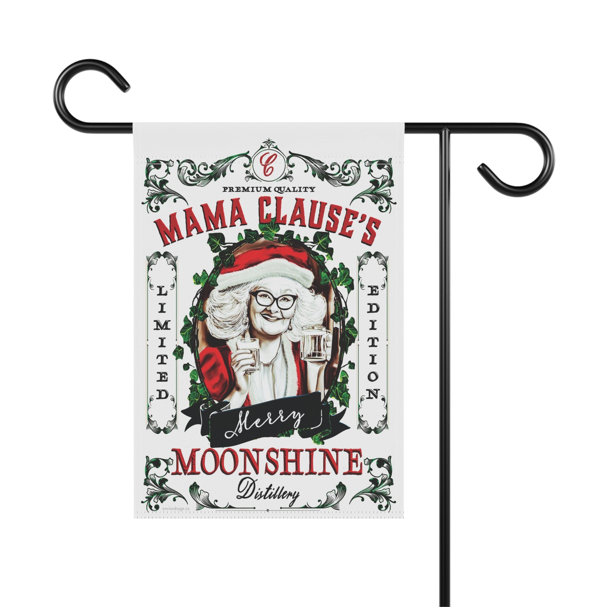 Mama Clause Moonshine Funny Christmas Flag