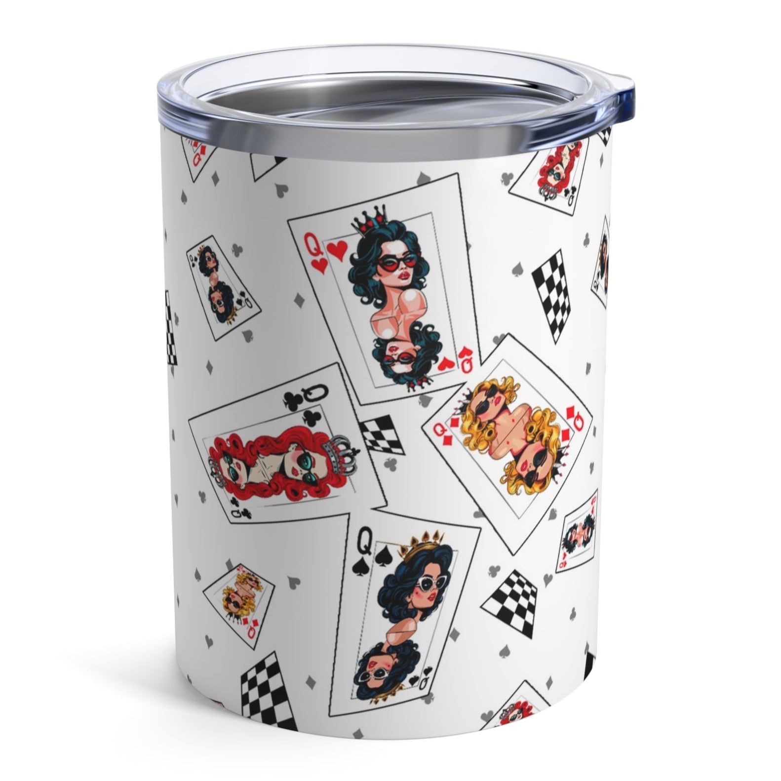 Deck of Cards Queens Drink Tumbler 10oz