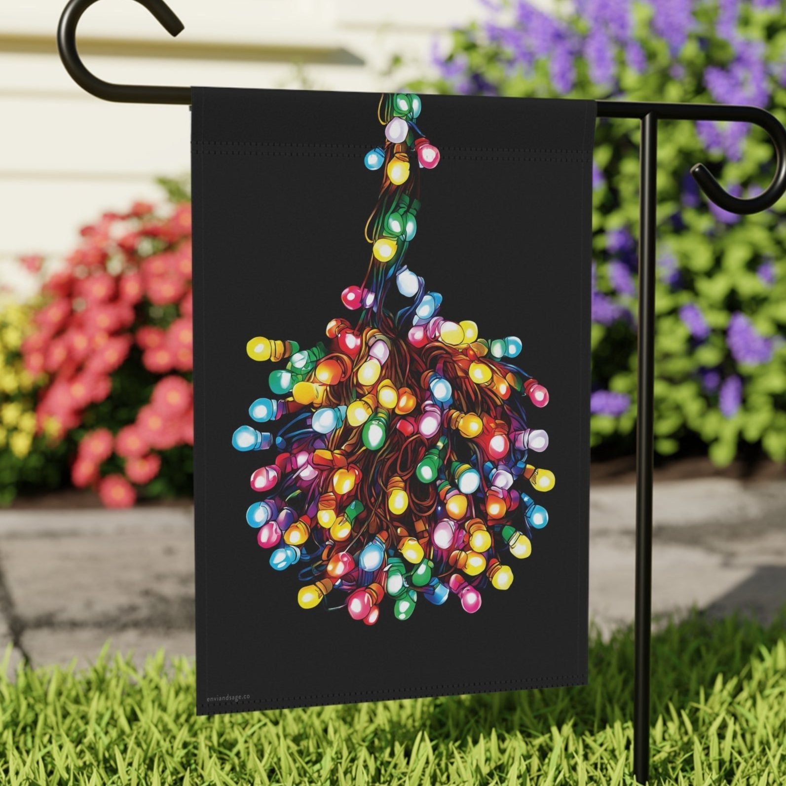 Tangled Lights Funny Christmas Flag