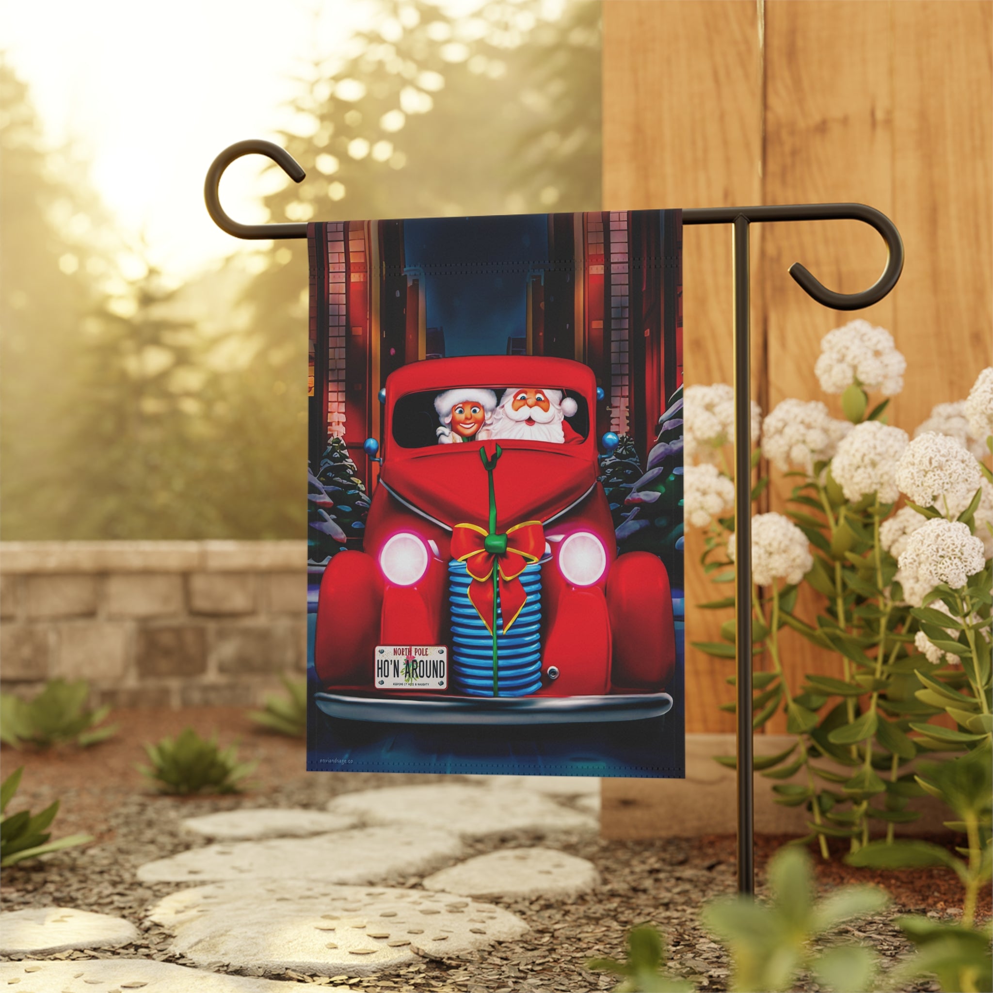 Santa Date Night Cute Holiday Yard Flag