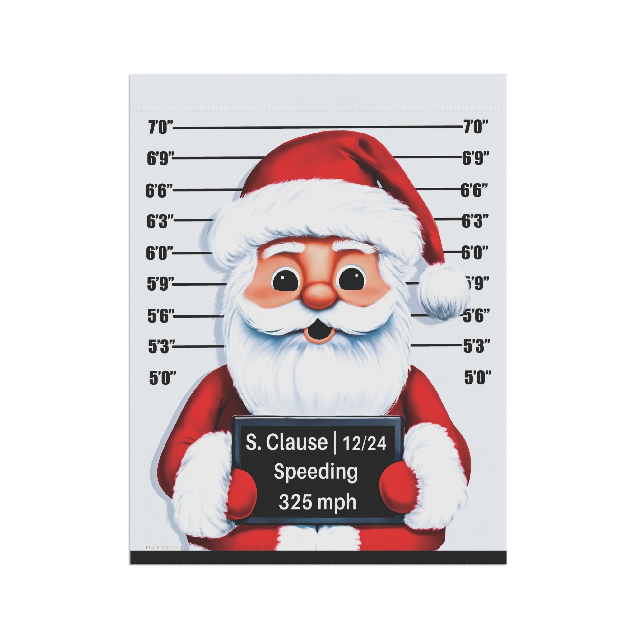 Speeding Santa Mug Shot Funny Christmas Flag