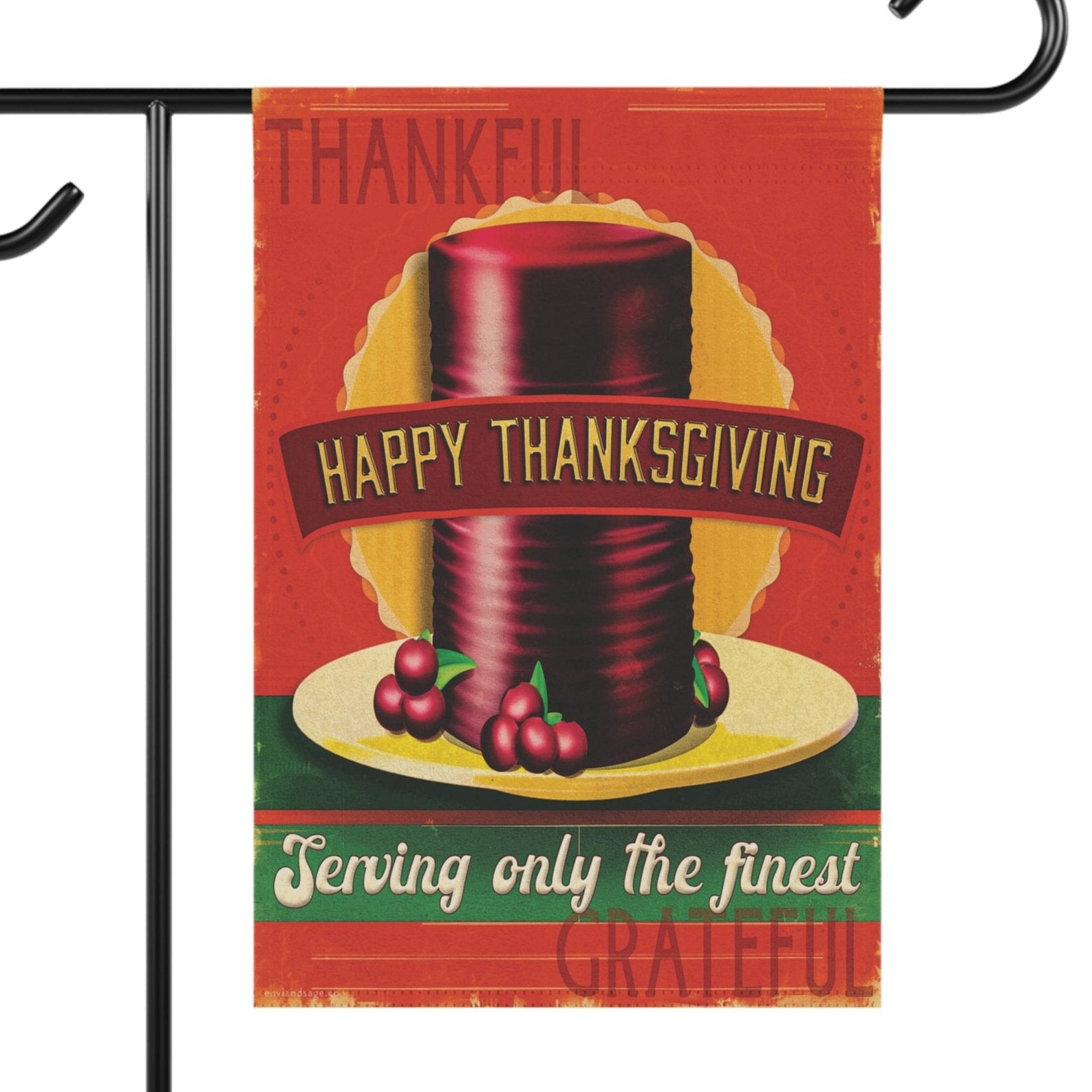 retro thanksgiving yard flag