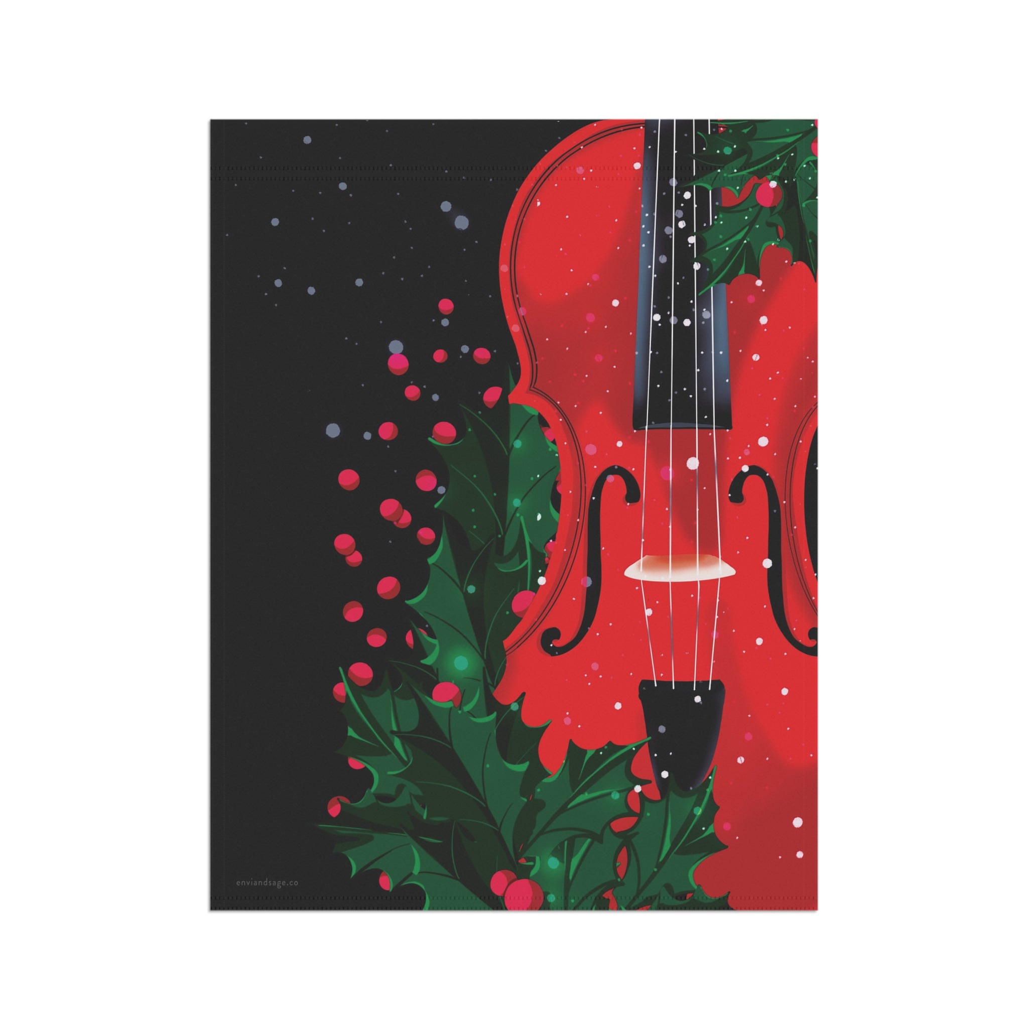 Ivy Violin Classical Christmas Flag