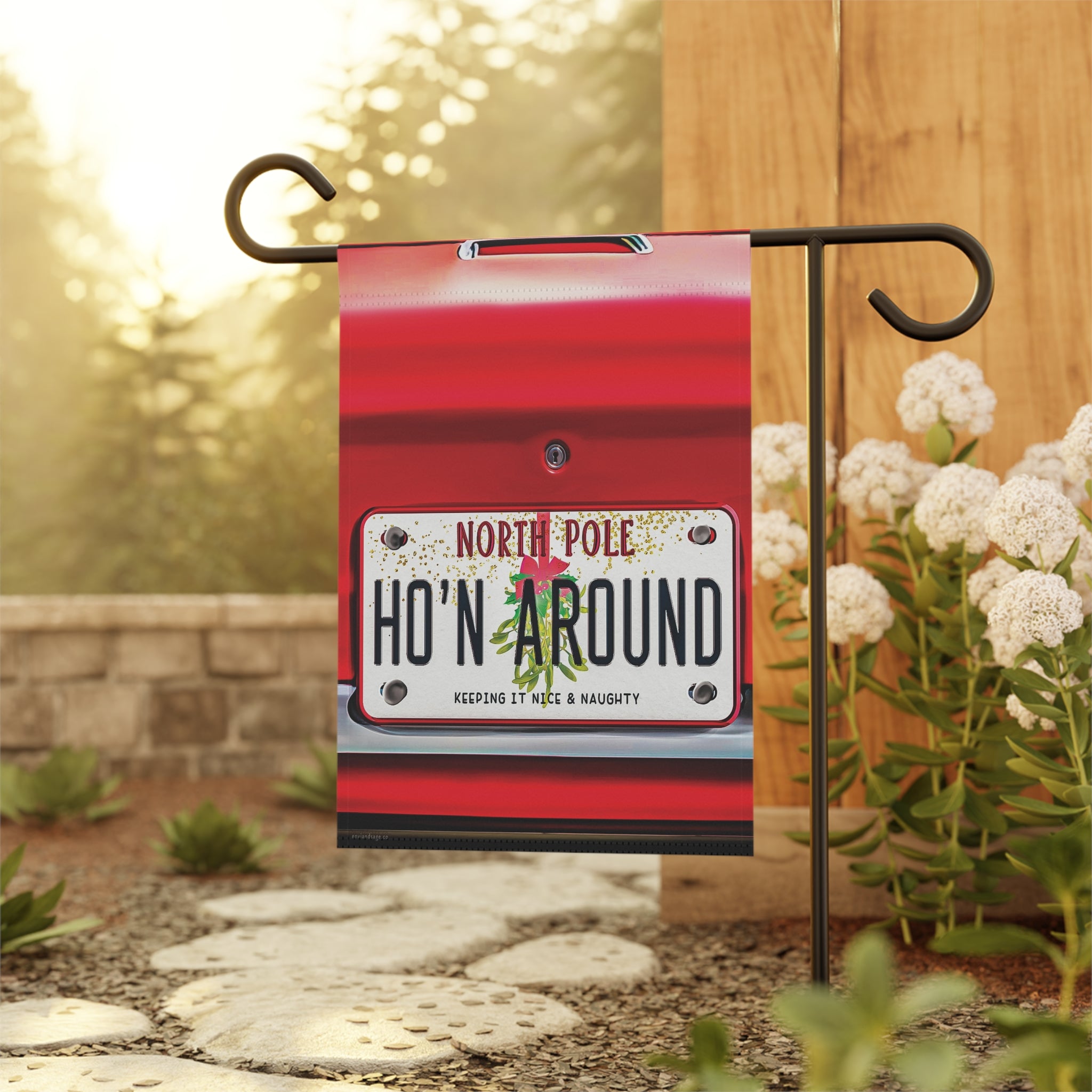 Santa's Sleigh Ho'n Around  Funny Yard Flag