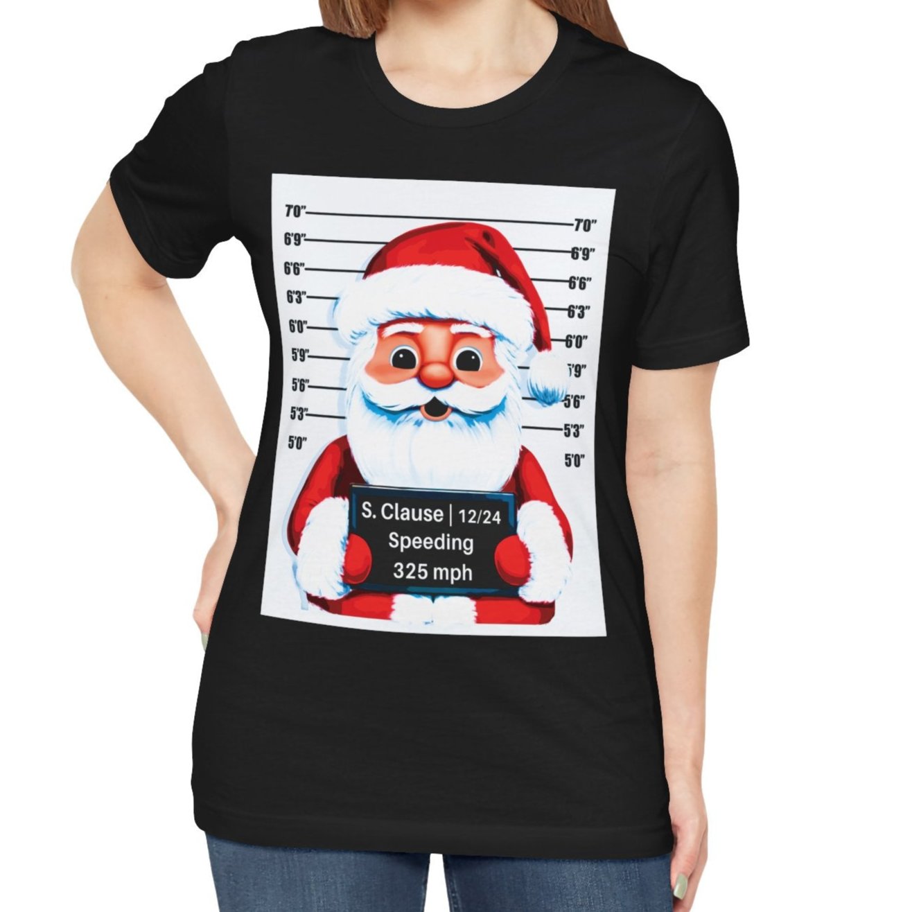 speeding santa mug shot funny Christmas t-shirt