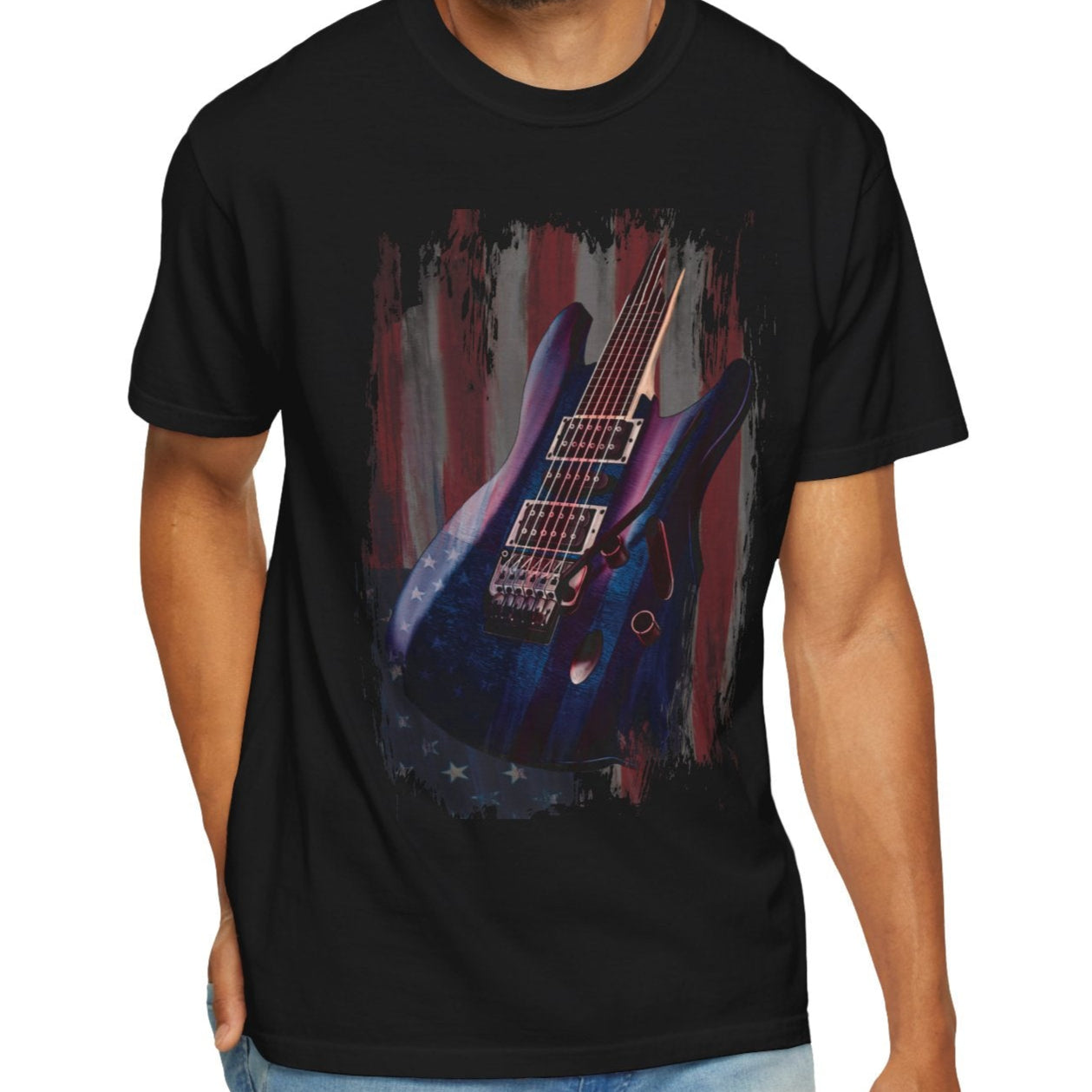 Comfort Colors© American Rock Guitar Patriotic USA T-Shirt