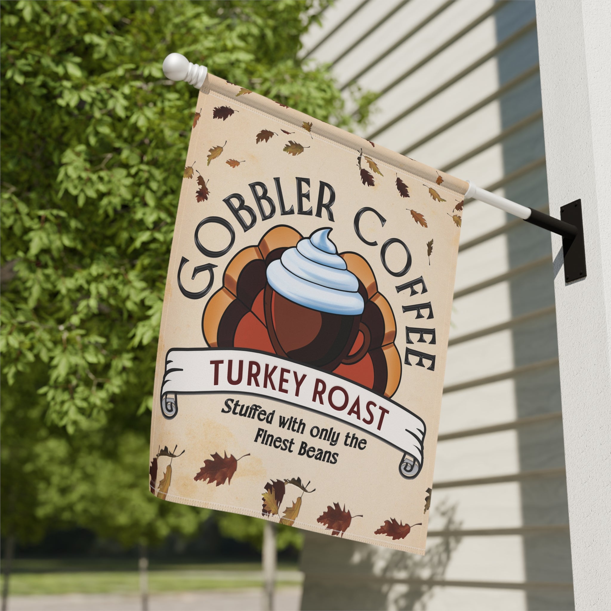 Turkey Roast Coffee Funny Thanksgiving Yard Flag