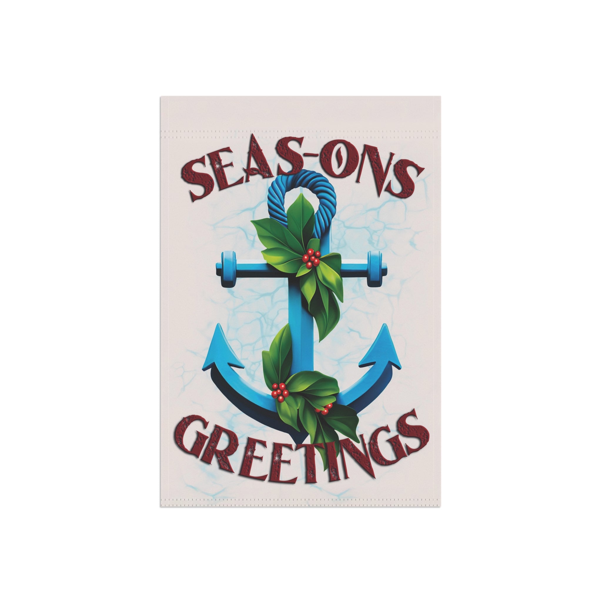 Seasons Greetings Coastal Christmas Yard Flag