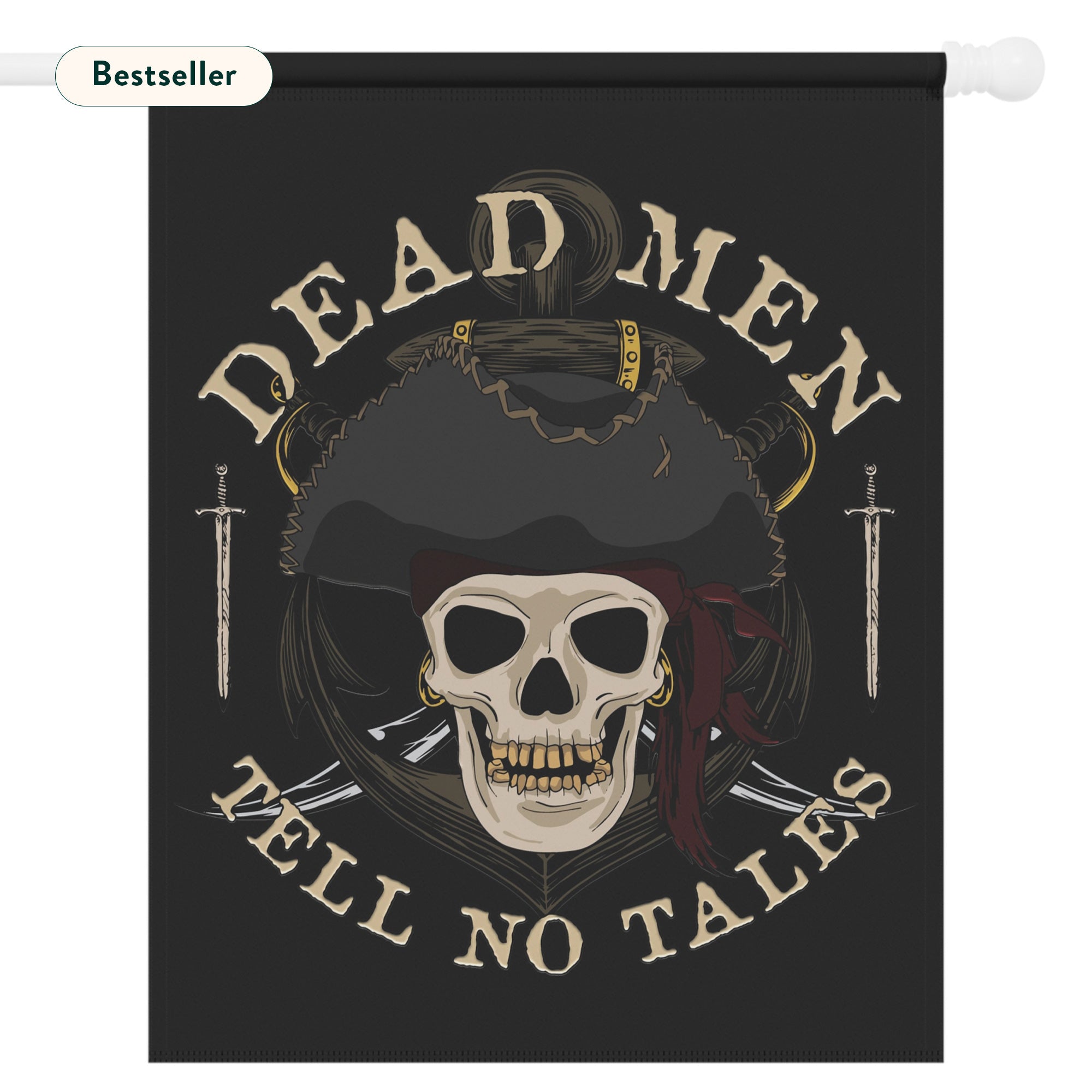 Pirate Skull Dead Men Tell No Tales Yard Flag