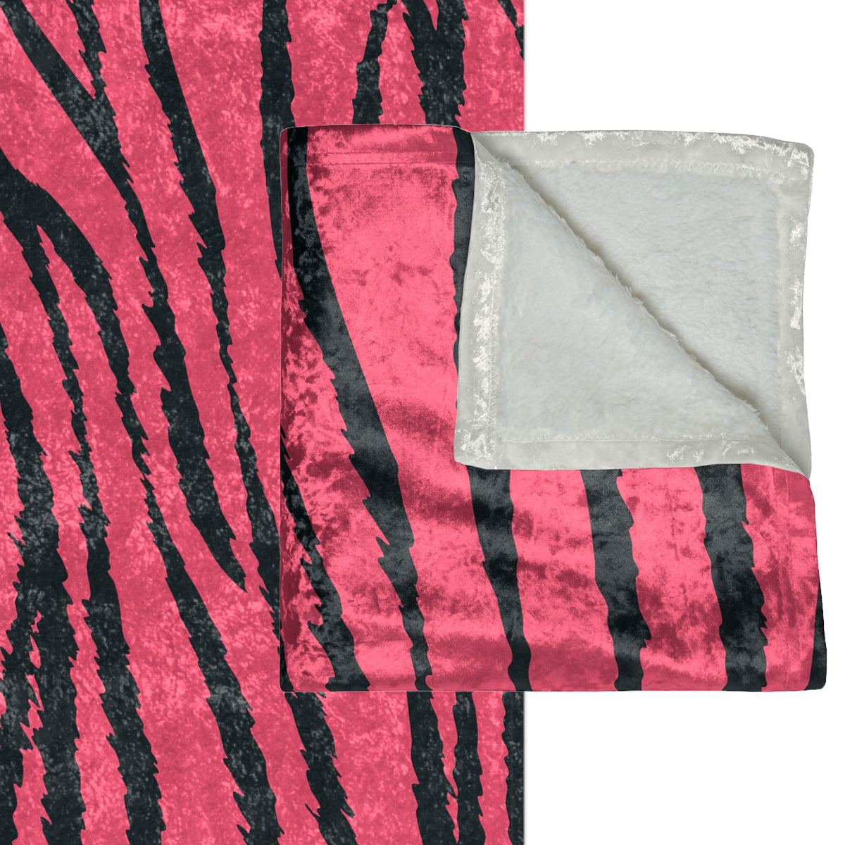 Paradox Pink Dark Grey Striped Animal Print Decorative Throw Blanket