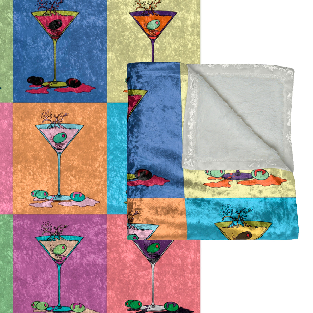 Pop Art Martini Decorative Throw Blanket