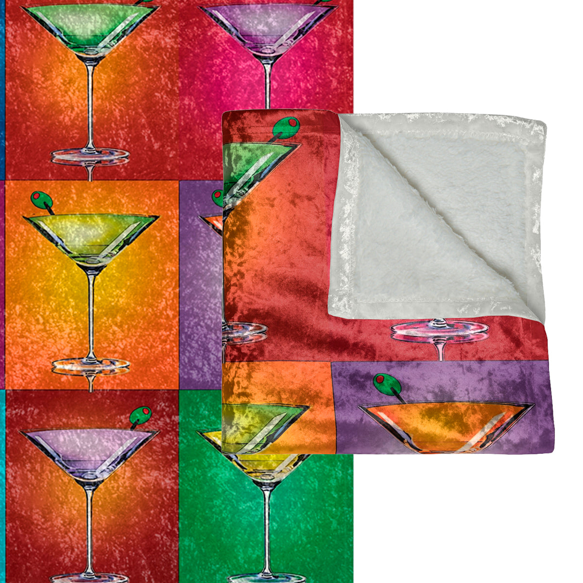 Martini Pop Art Decorative Throw Blanket