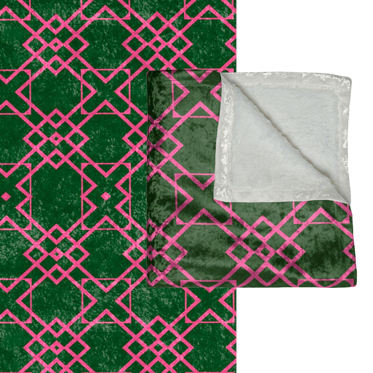 Modern Green & Pink Decorative Throw Blanket