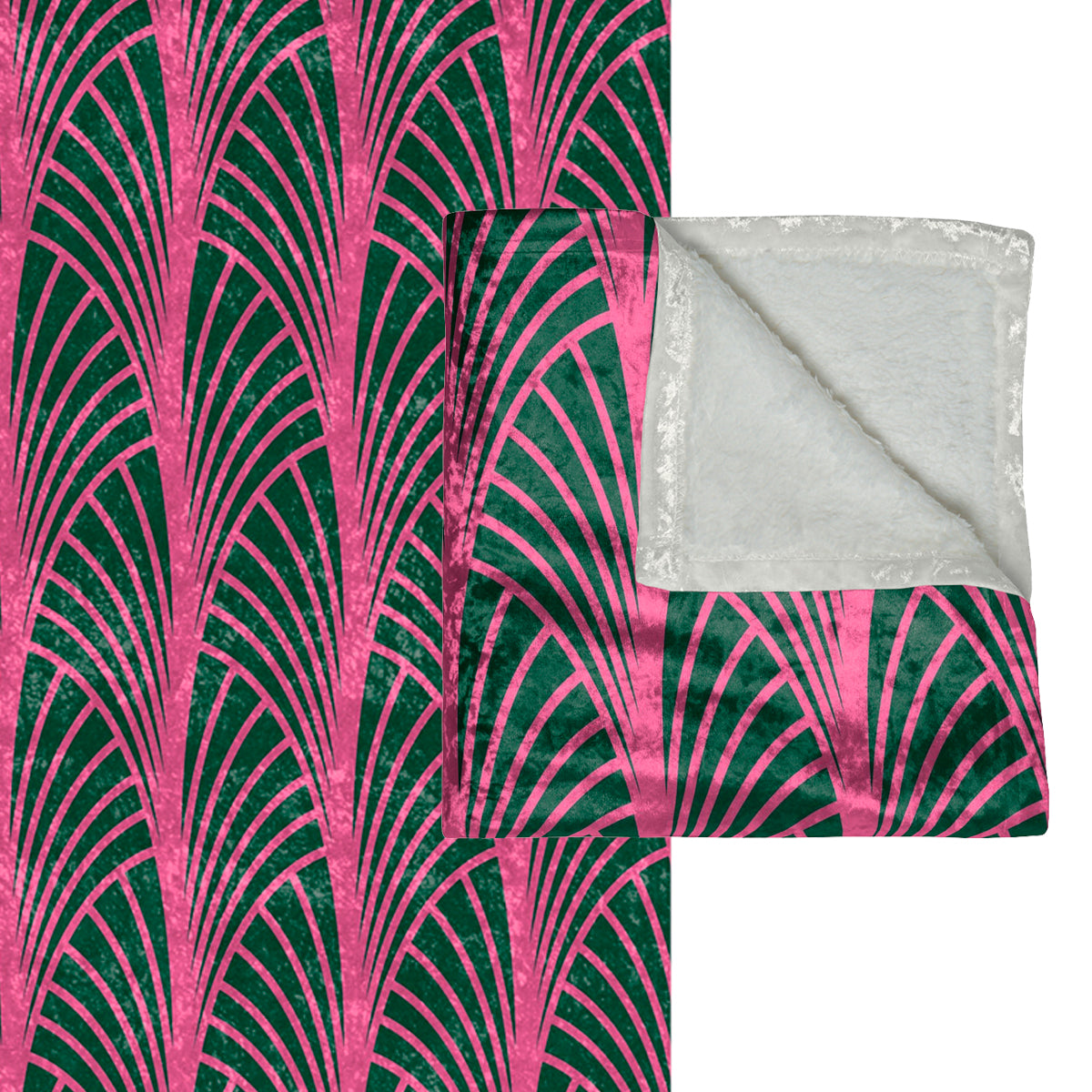 Art Deco Green & Pink Decorative Throw Blanket