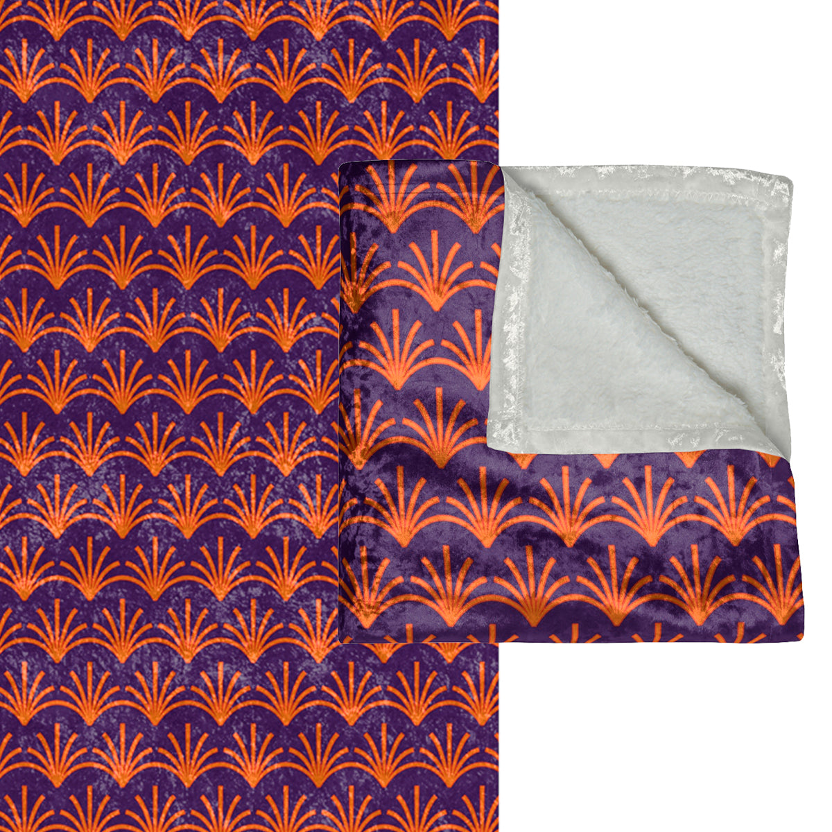 Art Deco Purple Orange Burst Decorative Throw