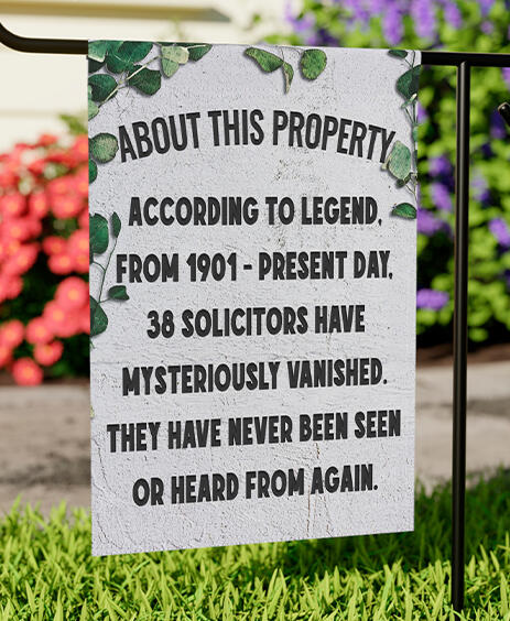 Funny Yard Flag No trespassing, No soliciting, House Banner